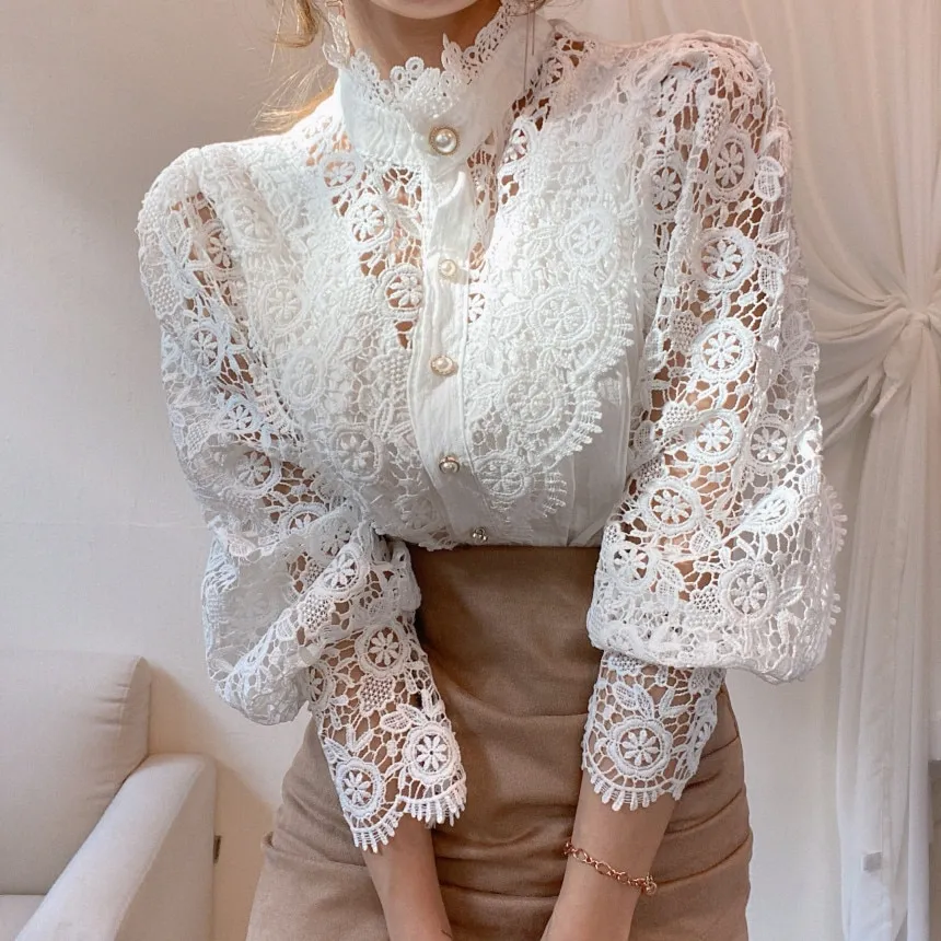 トップス Eaphi cotton lace patchwork blouse Plus Size Blouse for Women Vintage Lace Patchwork Bow V Neck