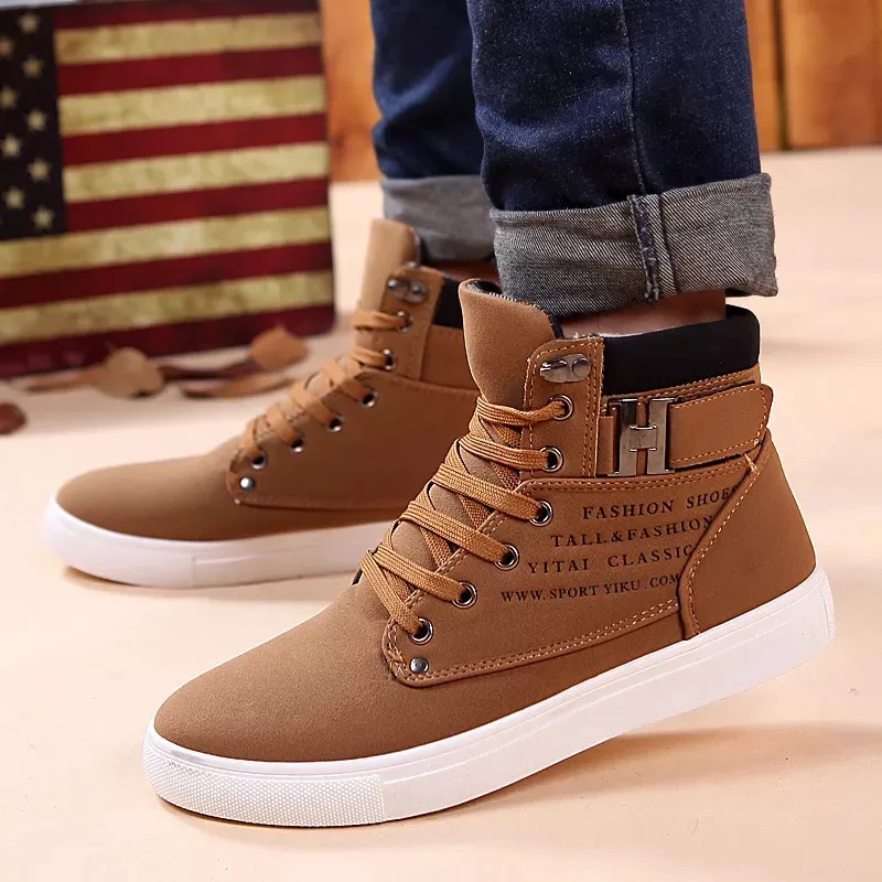 New2022 boots men snow boots winter warm Lace-up men shoes 2022 new fashion flock plush winter boots