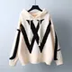 Women's padded hooded pullover sweater spring and autumn new Korean version of loose sweater coat