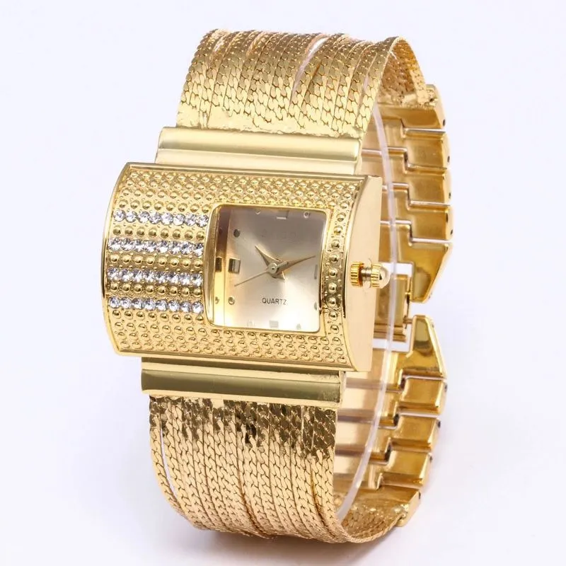 Creativity 2022 Fashion Luxury Ladies Wrist Watches Top Brand Gold Steel Strap Waterproof Women's Br