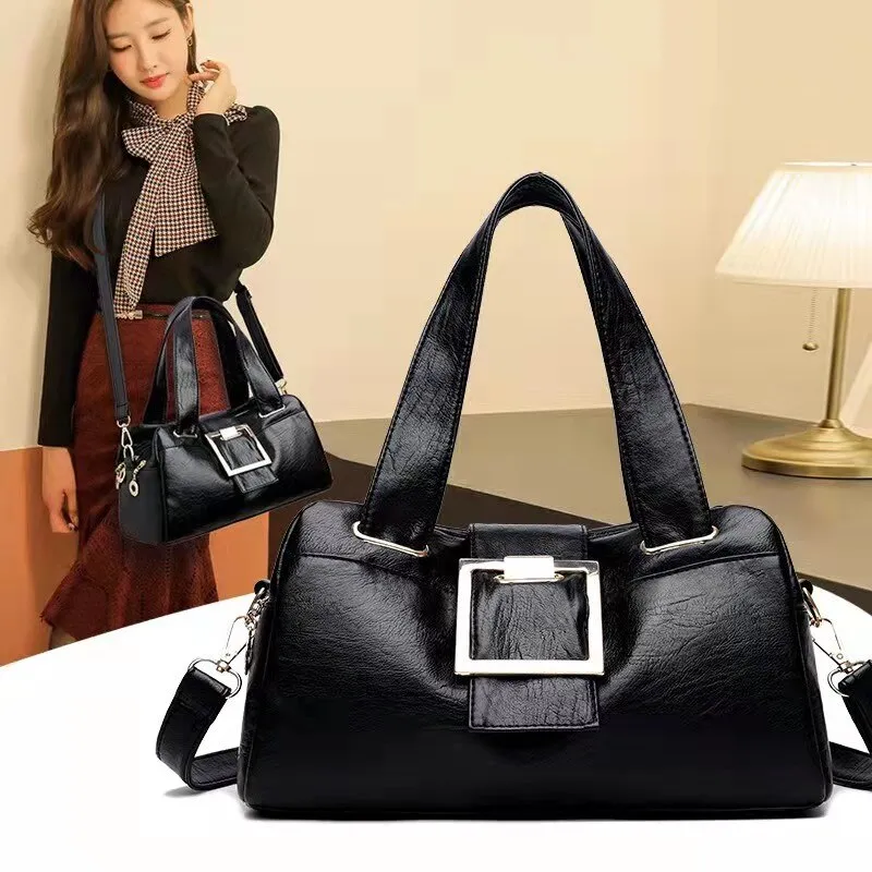 Winter Luxury Handbag Women PU Leather Handle Bag Designer Shoulder Bags Brands Crossbody Bags Elega