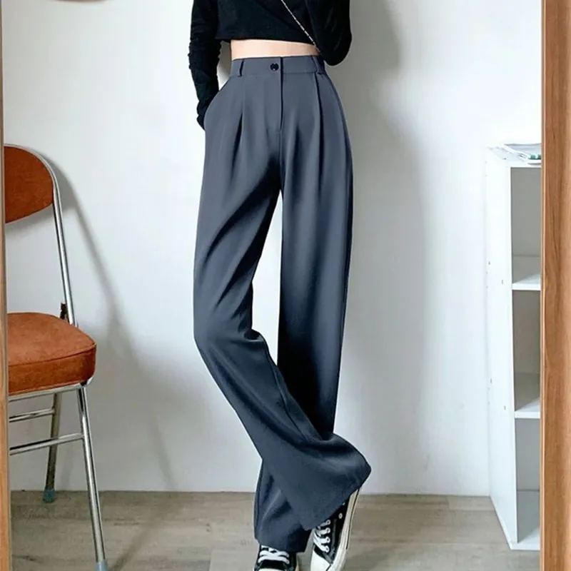 Lucyever Spring Summer Women's Wide Leg Pants Loose High Waist Casual Trousers Woman Korean Styl